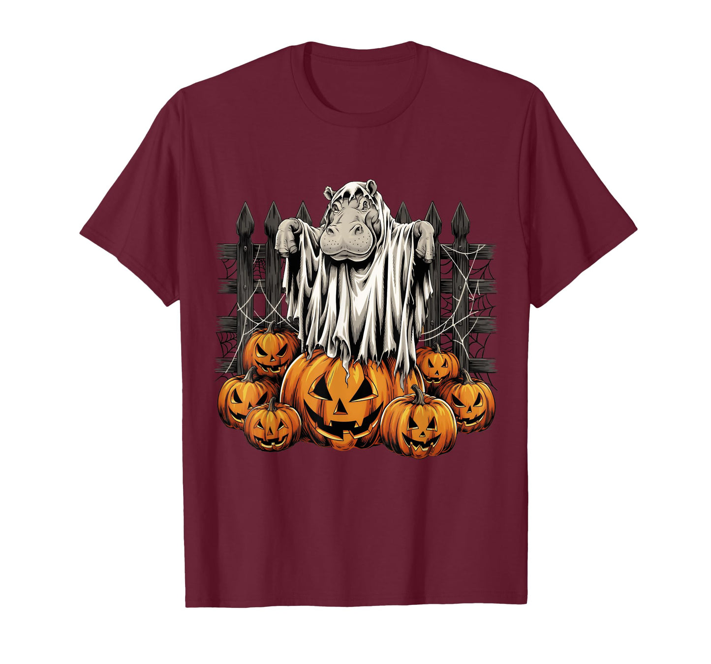 Halloween Hippo Ghost and Pumpkins Costume T-Shirt