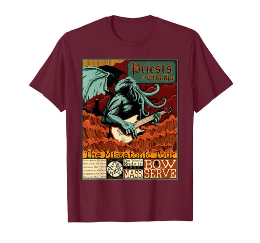 Miskatonic Cthulhu Great Rock Cosmic Horror Metal Concert T-Shirt