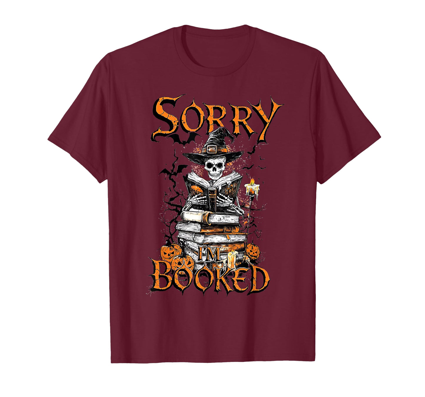 Sorry I'm Booked Funny Bookworm Book Lover Ghost Halloween T-Shirt