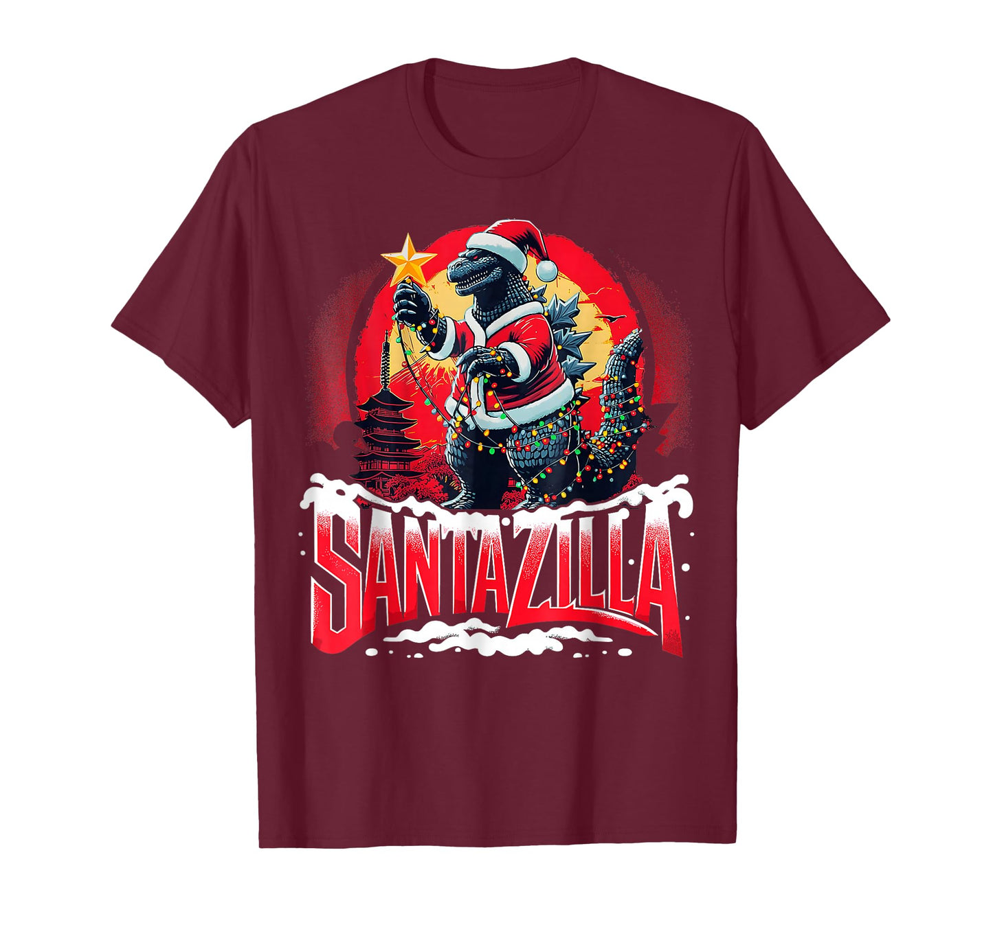 Kaiju Christmas Santazilla Japanese Monster Dinosaur Boys T-Shirt
