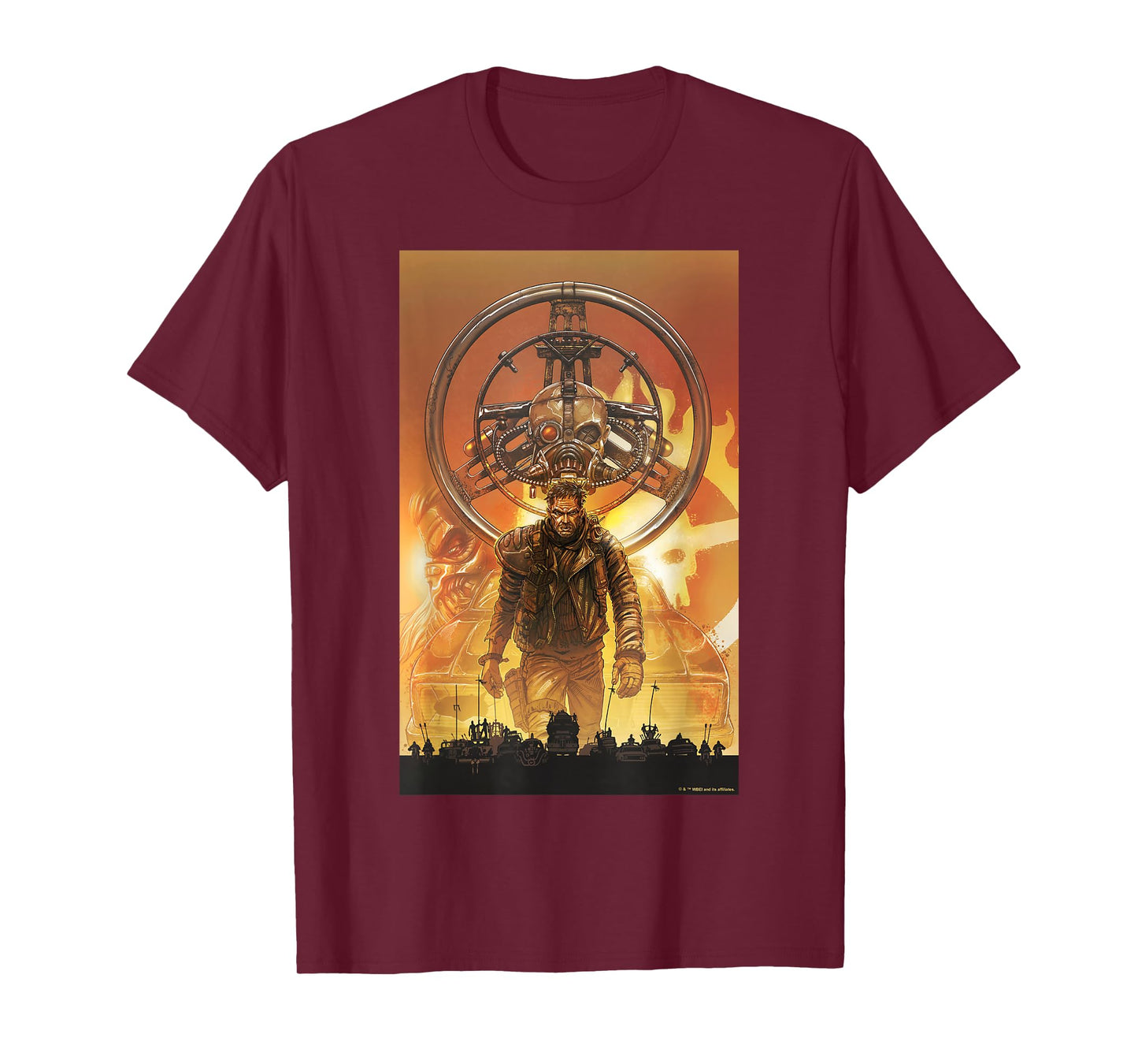 WB100 Mad Max Fury Road Dystopian Skull Warrior Comic T-Shirt