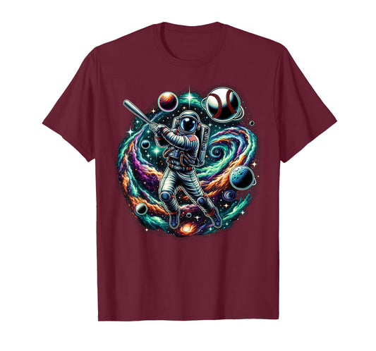 Cool Galaxy Baseball player Astronaut on Baseball T-Shirt