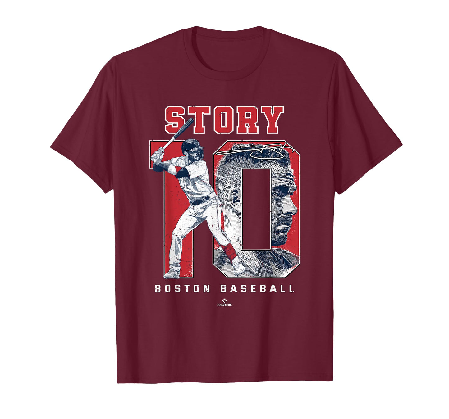 Number and Portrait Trevor Story Boston MLBPA T-Shirt