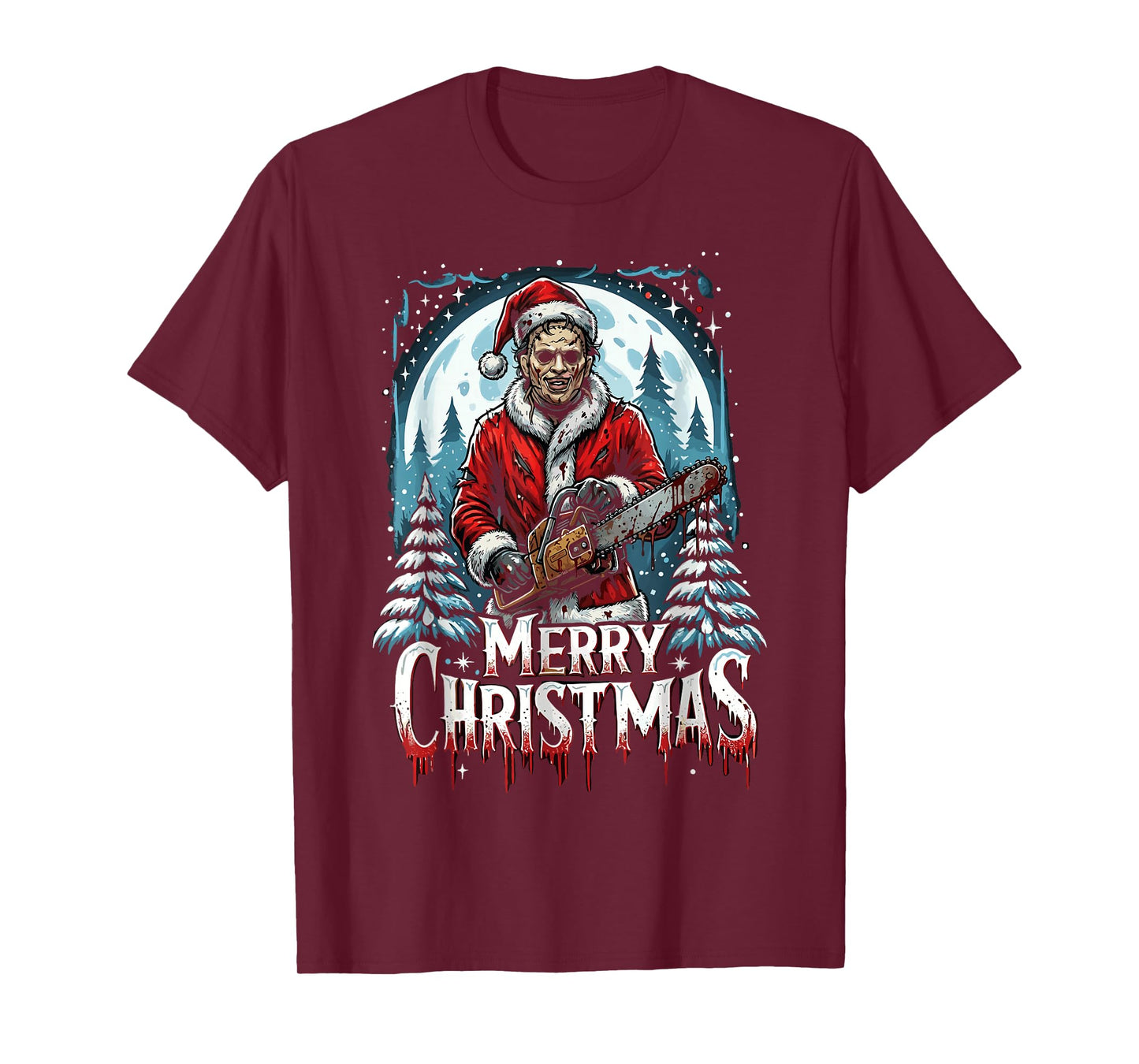 Merry Christmas Festive Slasher Candy Cane Menace T-Shirt