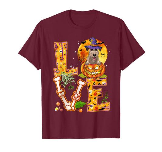 Love Irish Wolfhound Witch Pumpkin Scary Halloween Dog T-Shirt