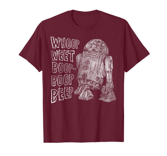 Star Wars Classic R2-D2 Droid Outline Words of Wisdom T-Shirt