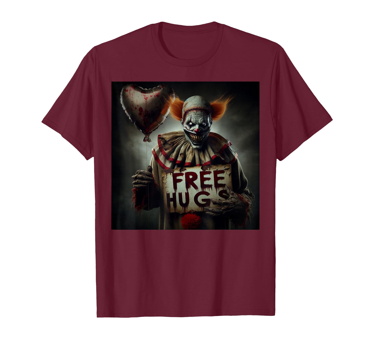 Free Hugs Scary Clown Valentine Halloween Horror T-Shirt