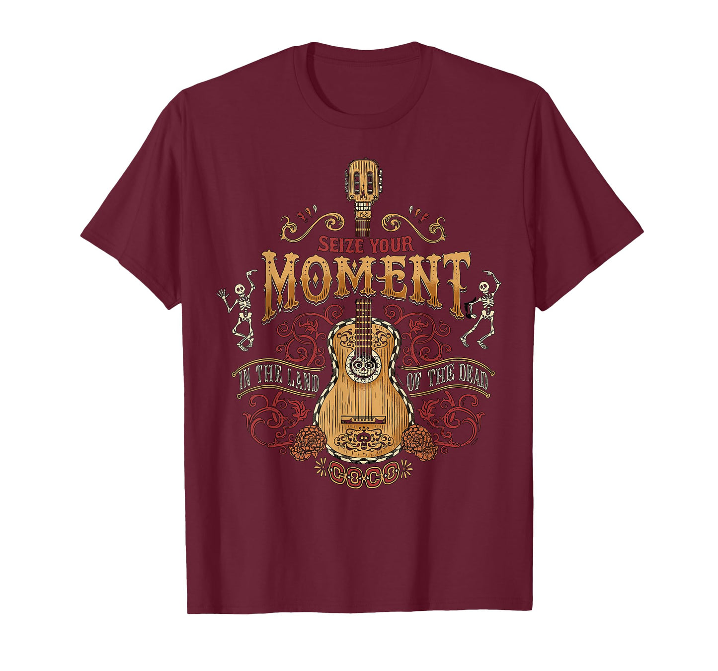Disney Pixar Coco Seize Your Moment Distressed Guitar Logo T-Shirt