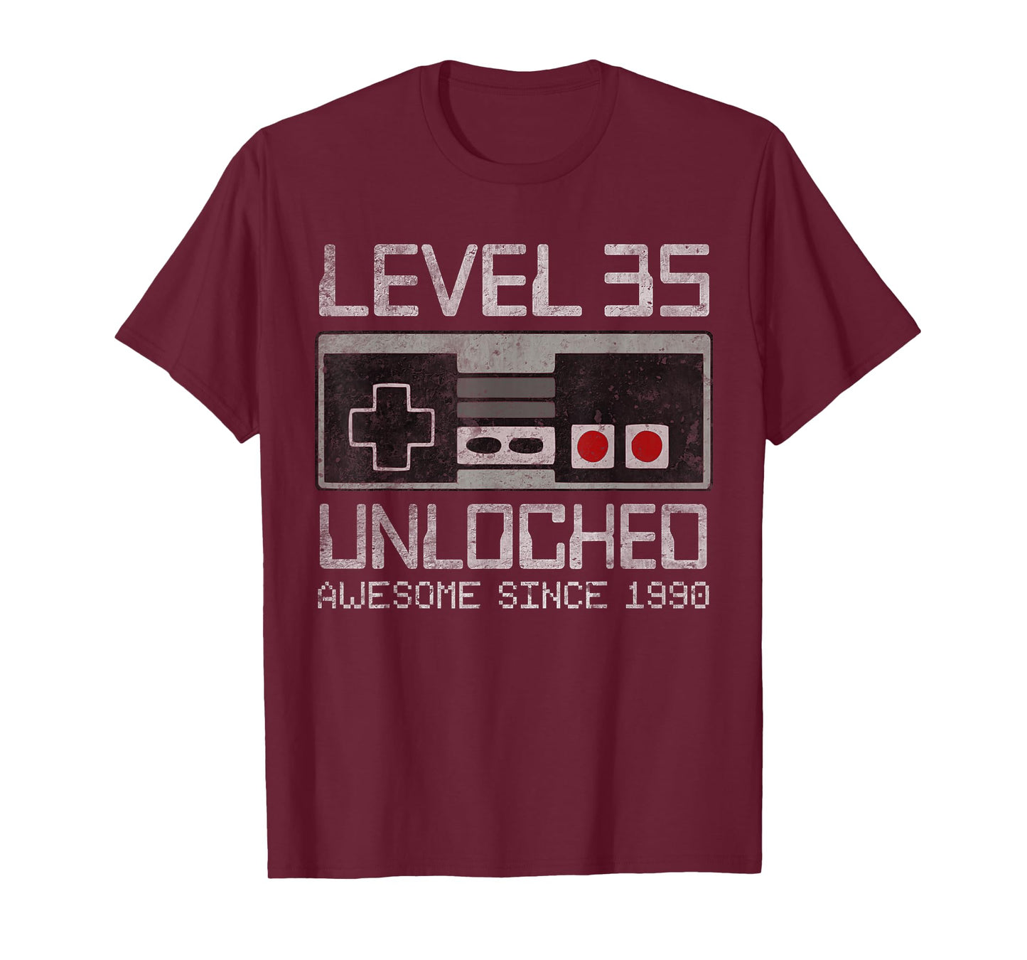 Level 35 Unlocked 35th Birthday 35 Year Old Video Gamer Men T-Shirt