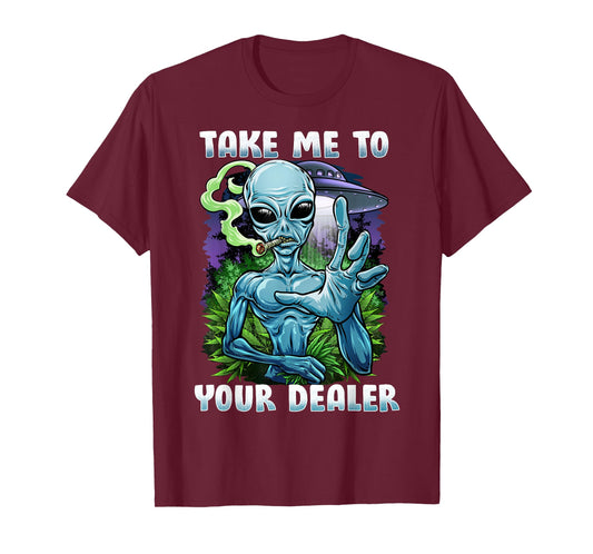 UFO Alien Weed Lover Tshirt For A Stoner Or Weed Lover T-Shirt T-Shirt