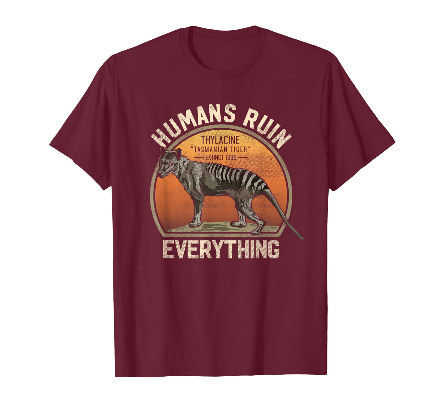 Tasmanian Tiger Thylacine T Shirt Wolf Australian Extinct T-Shirt