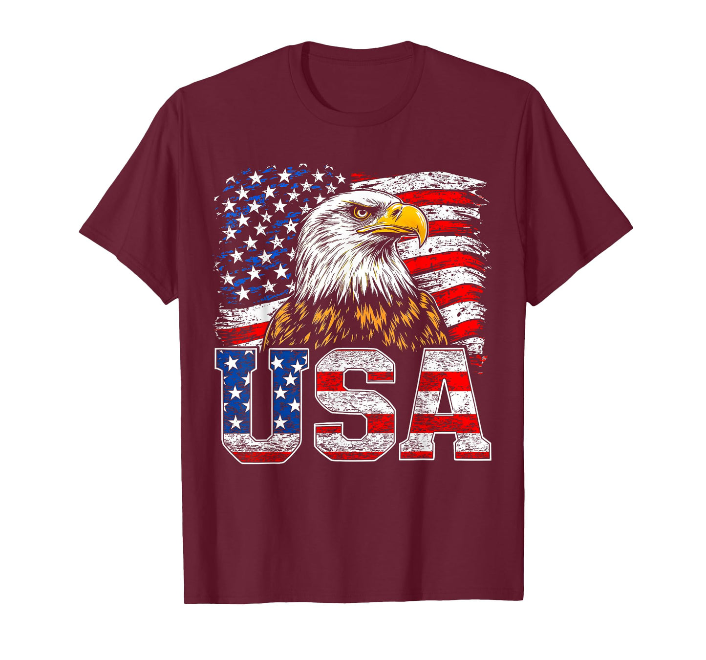 USA American Flag Bald Eagle 4th of July Patriotic Men Women T-Shirt