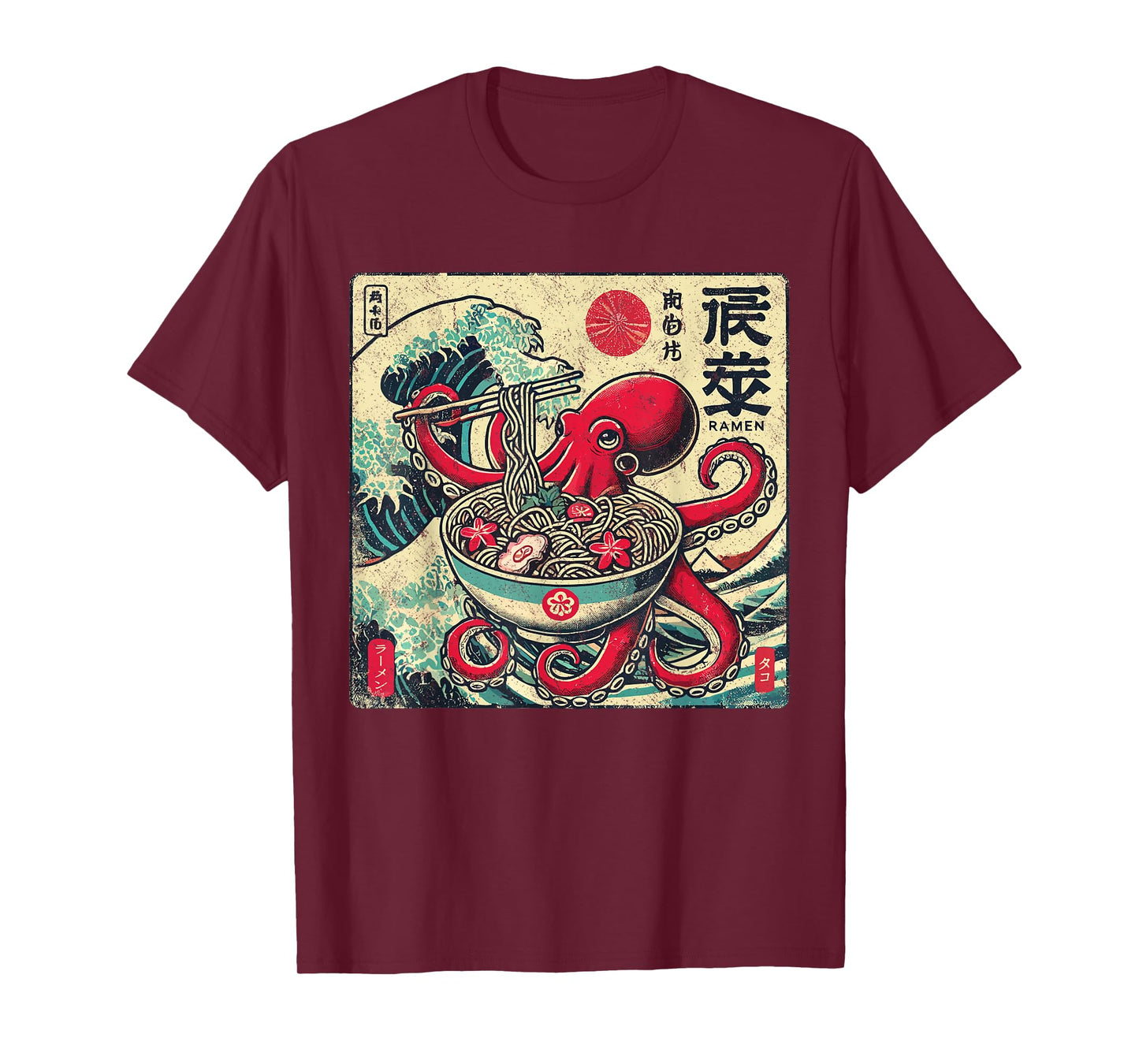 Octopus Ramen Japanese Funny Graphic Kawaii Octopus Anime T-Shirt