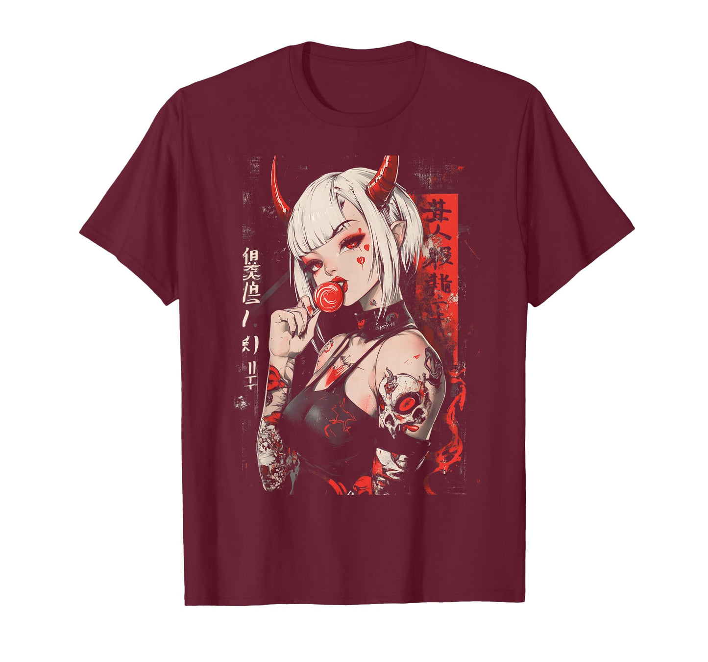 Goth Grunge Girl Waifu Demon Anime Horror Alt Aesthetic T-Shirt