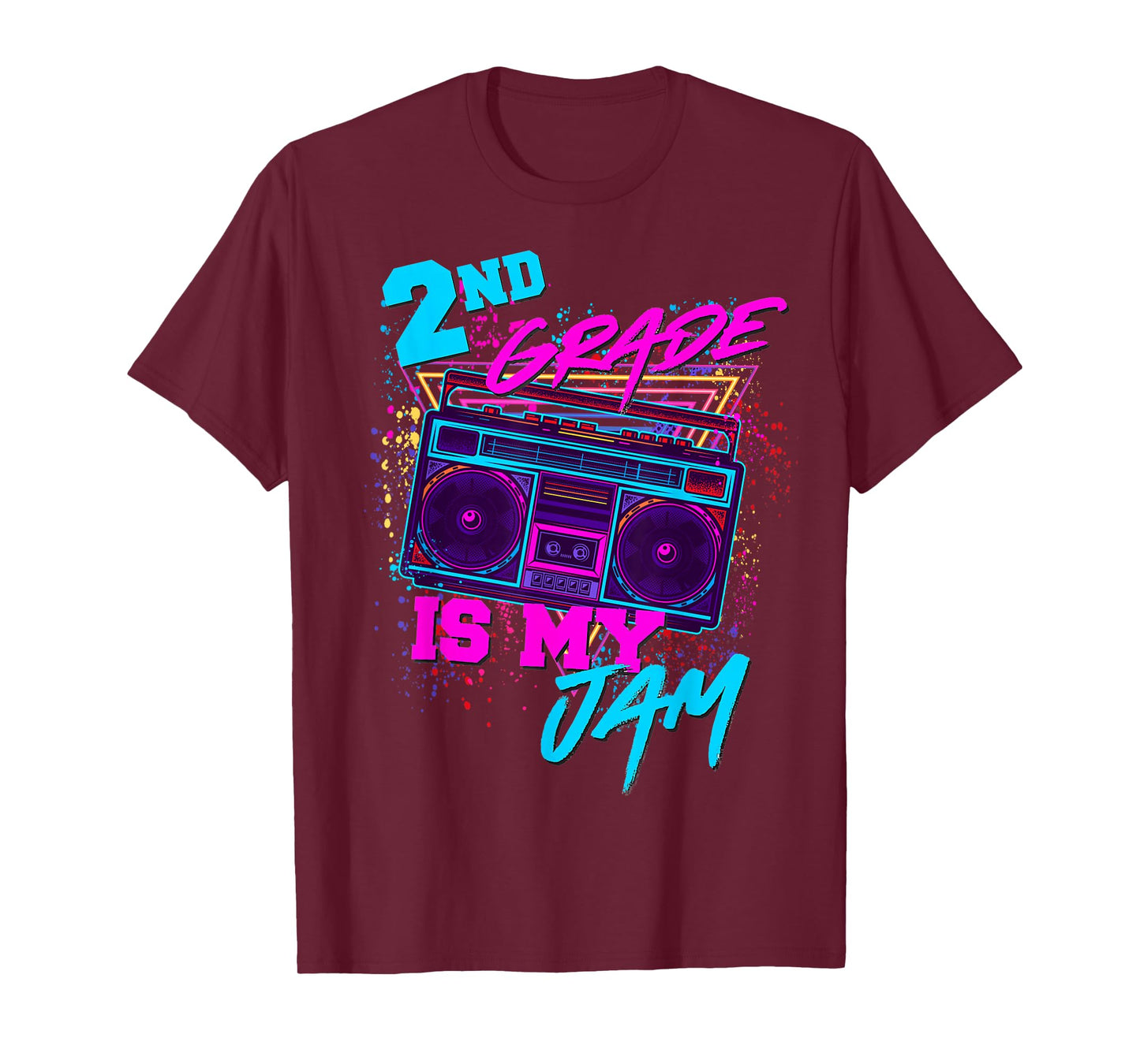 2nd Grade Is My Jam Vintage 80s 1980s Teacher Student Retro T-Shirt