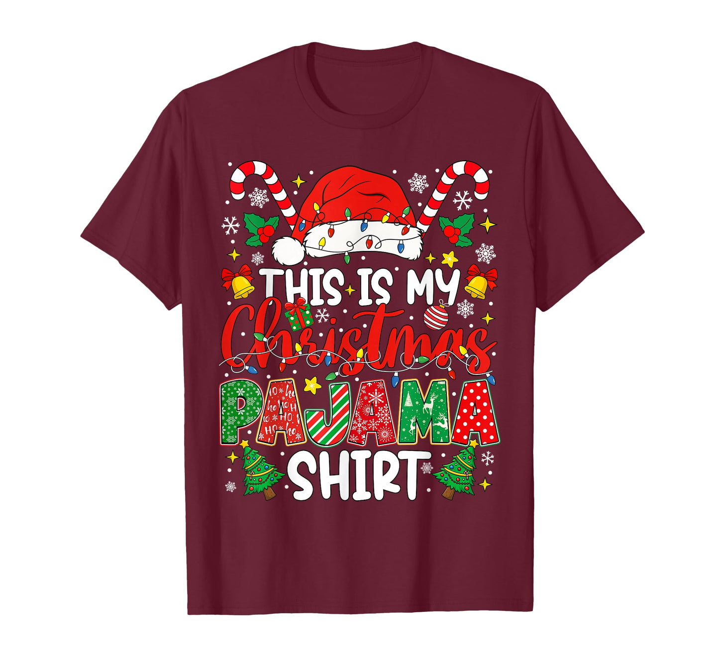 This is My Christmas Pajama Shirt Funny Xmas PJs Men Women T-Shirt