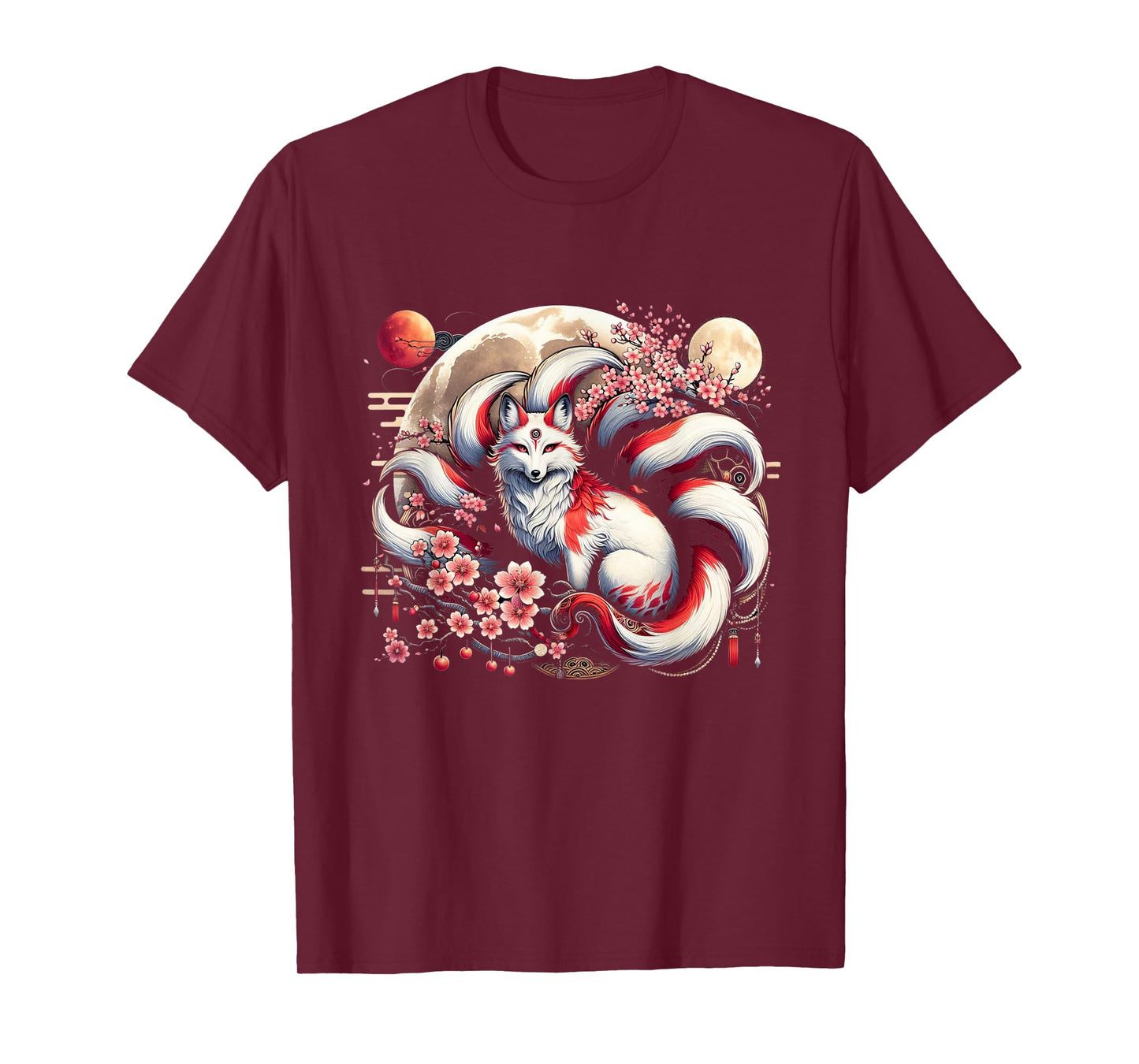 Kitsune Japanese Nine-tailed Fox With T-Shirt