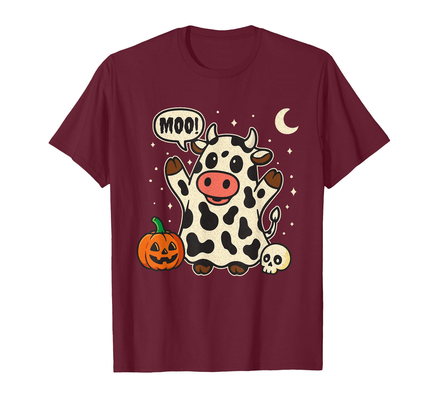 Funny Cute Halloween Costume - Moo Ghost Cow Halloween T-Shirt