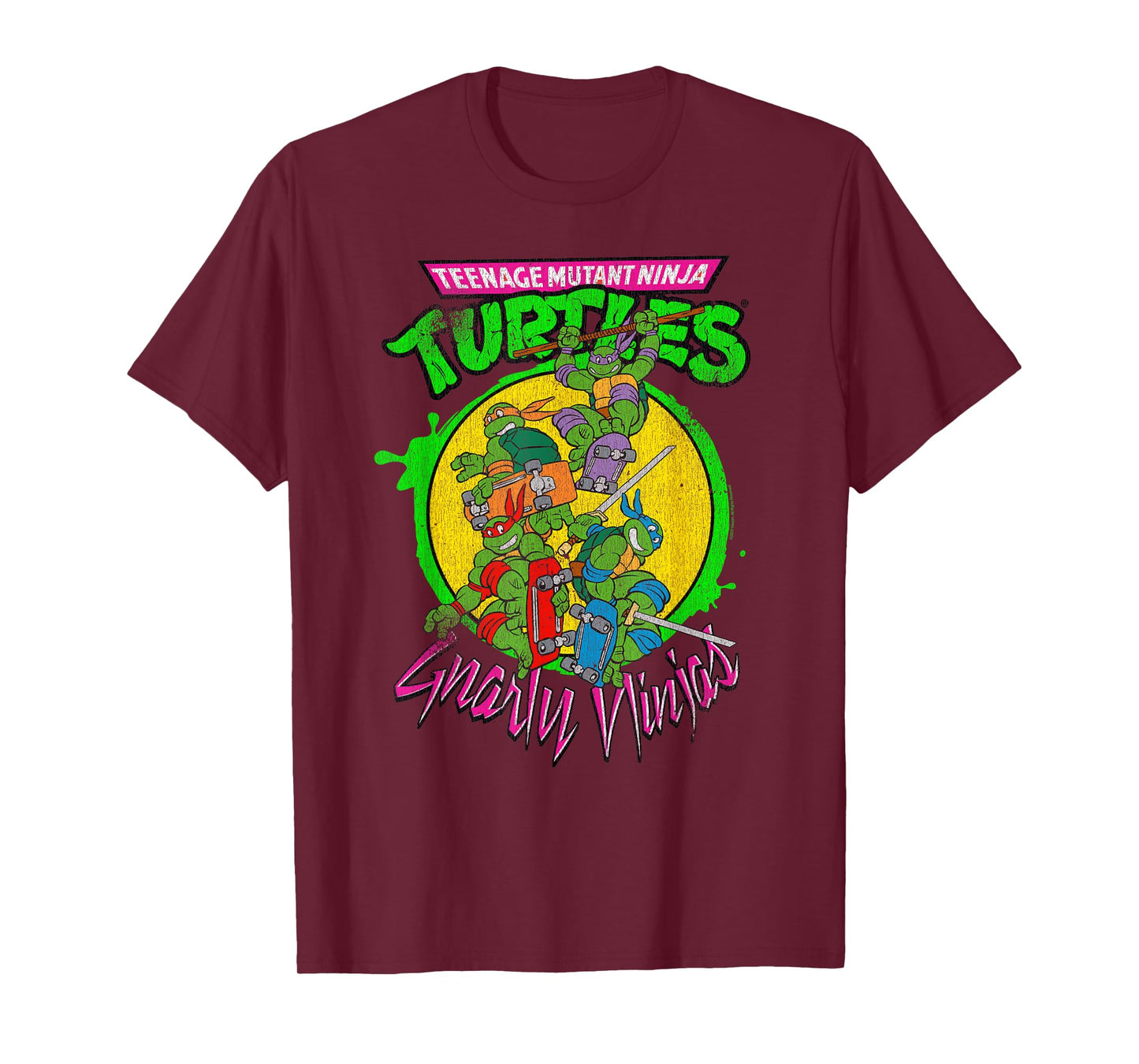 Teenage Mutant Ninja Turtles Gnarly Ninjas Group Retro T-Shirt