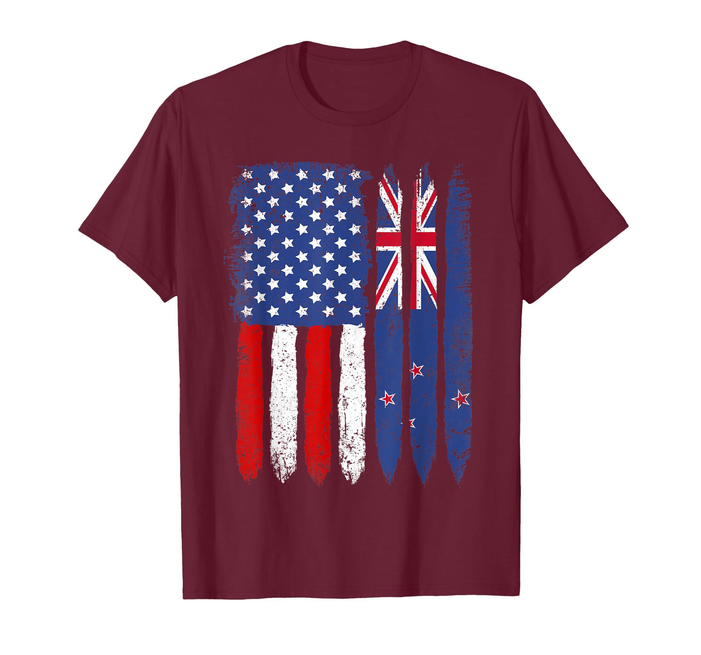 Distressed Retro USA American New Zealand Flag Patriotic T-Shirt for Women Kids Men