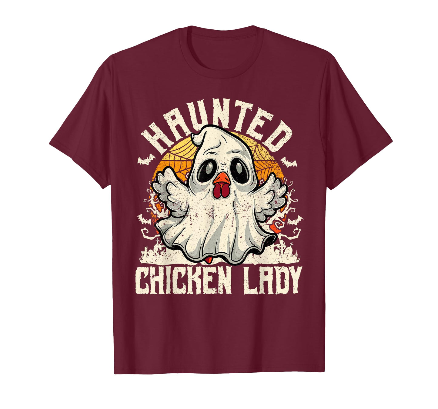 Haunted Chicken Lady Halloween Chicken Women T-Shirt