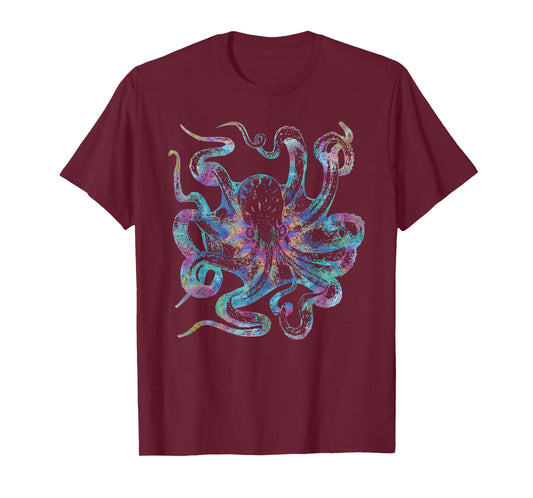 Psychedelic Octopus Gift - Colorful Trippy Kraken Ocean Sea T-Shirt
