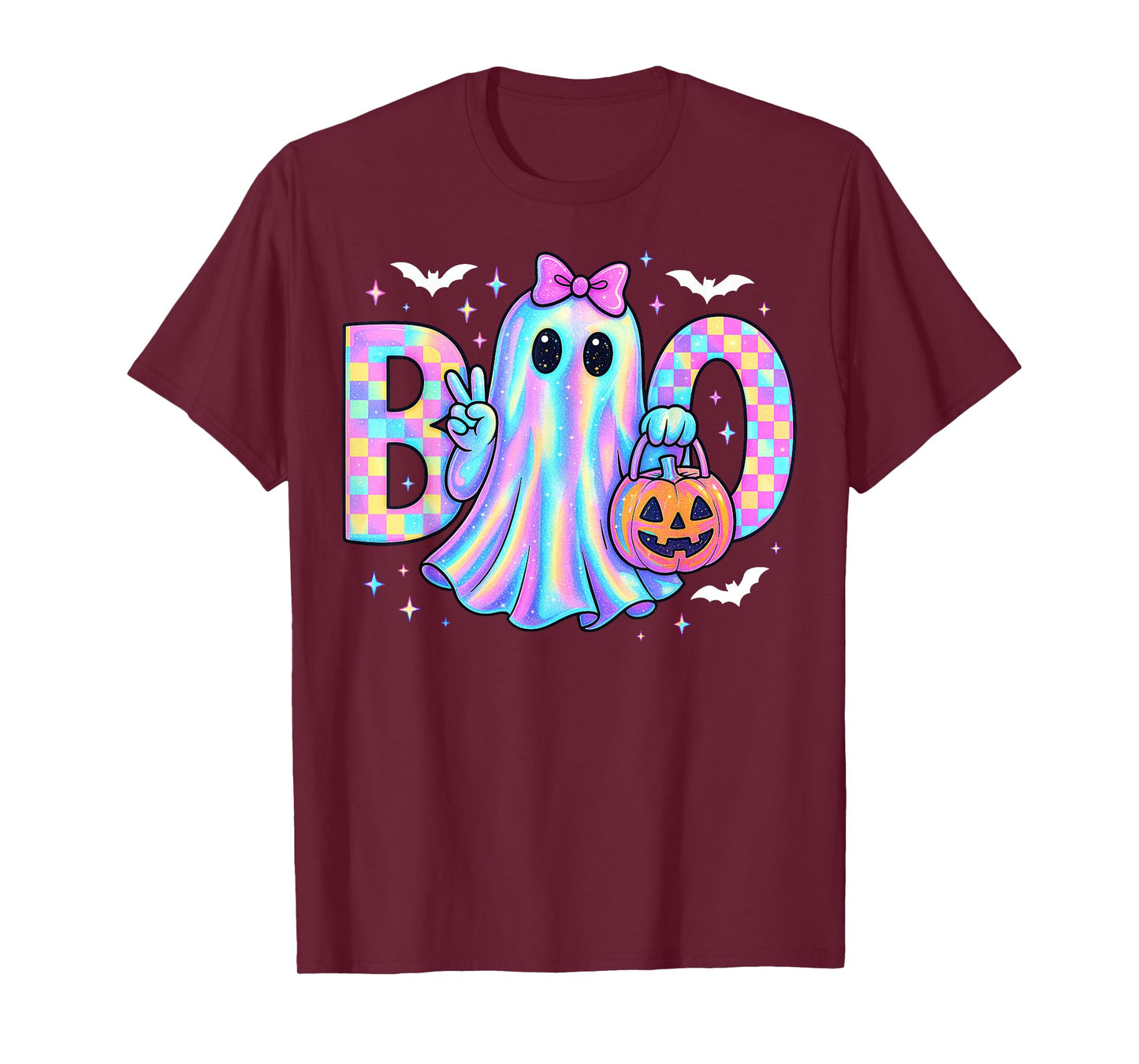 Preppy Halloween Boo Ghost Coquette Bow Boo JEE Ghost T-Shirt