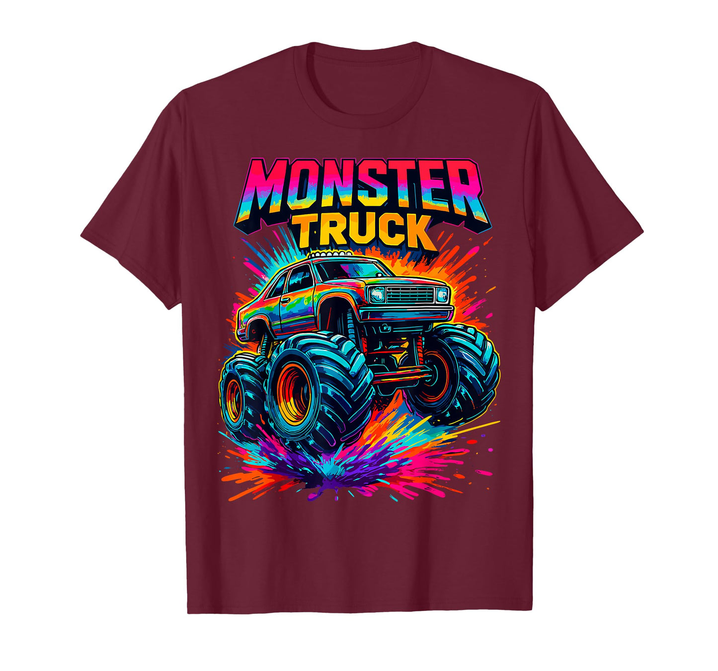 Monster Truck Birthday Party Colourful Monster Trucks T-Shirt