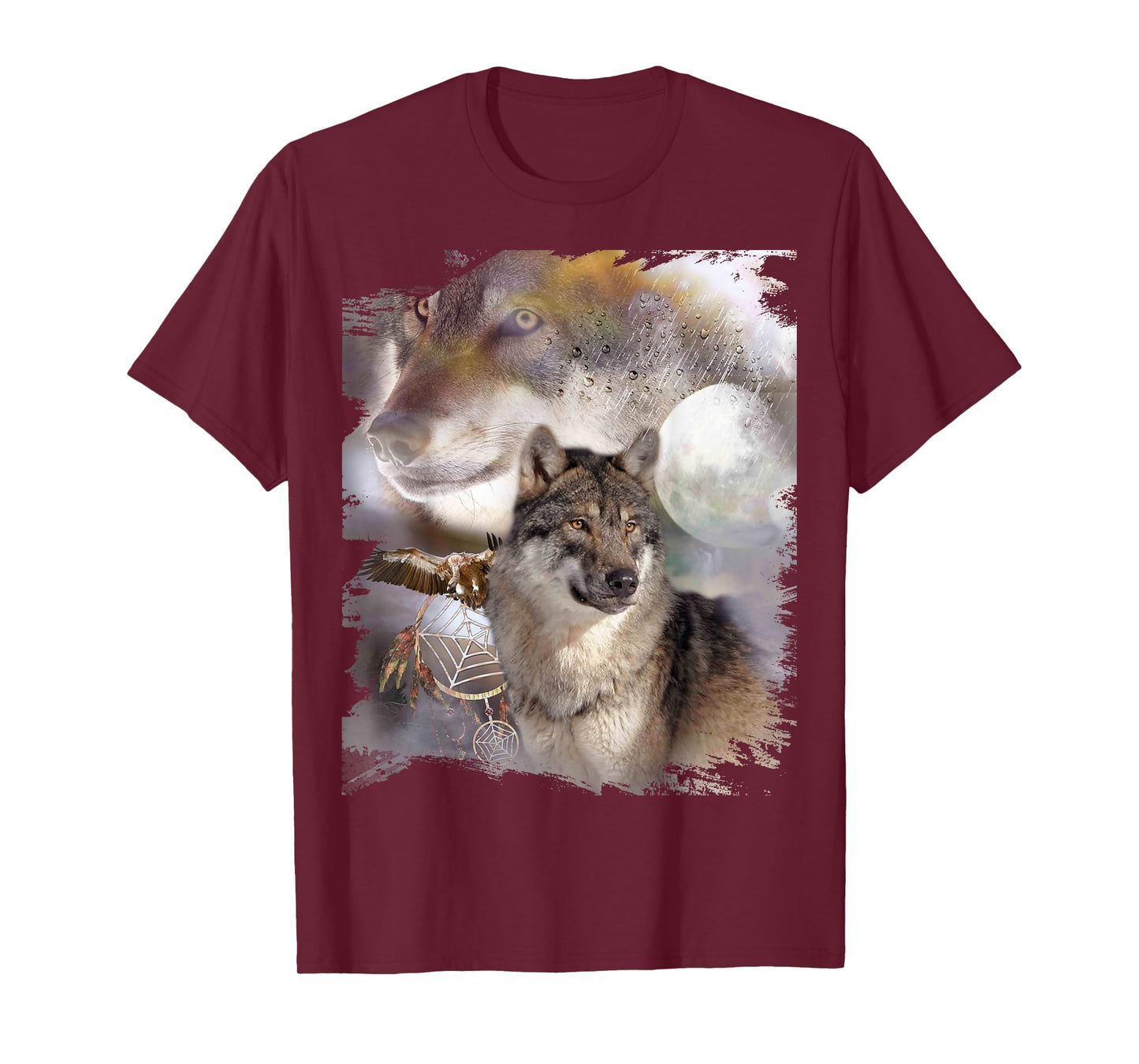 Wolf Dreamcatcher & Eagle, Moon Wolves T-Shirt