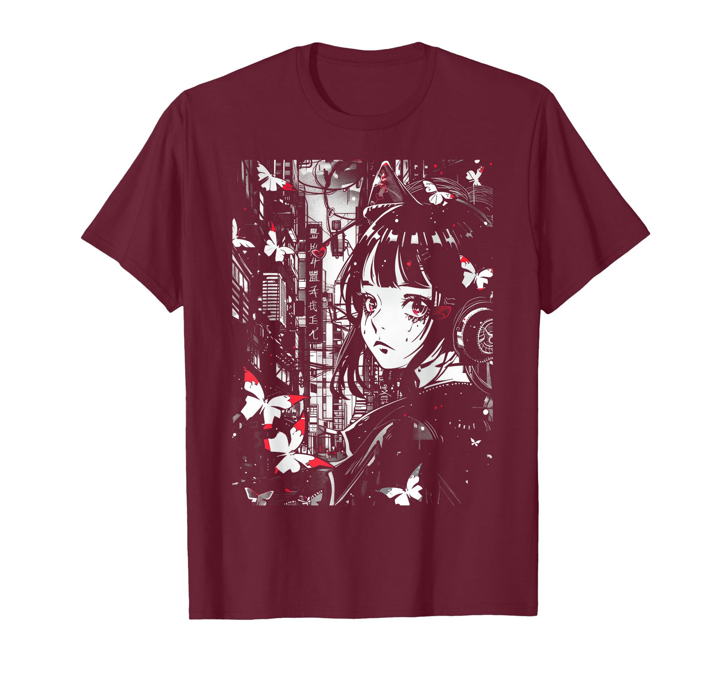 Anime Japanese Goth Cyberpunk City Manga Art Aesthetic T-Shirt