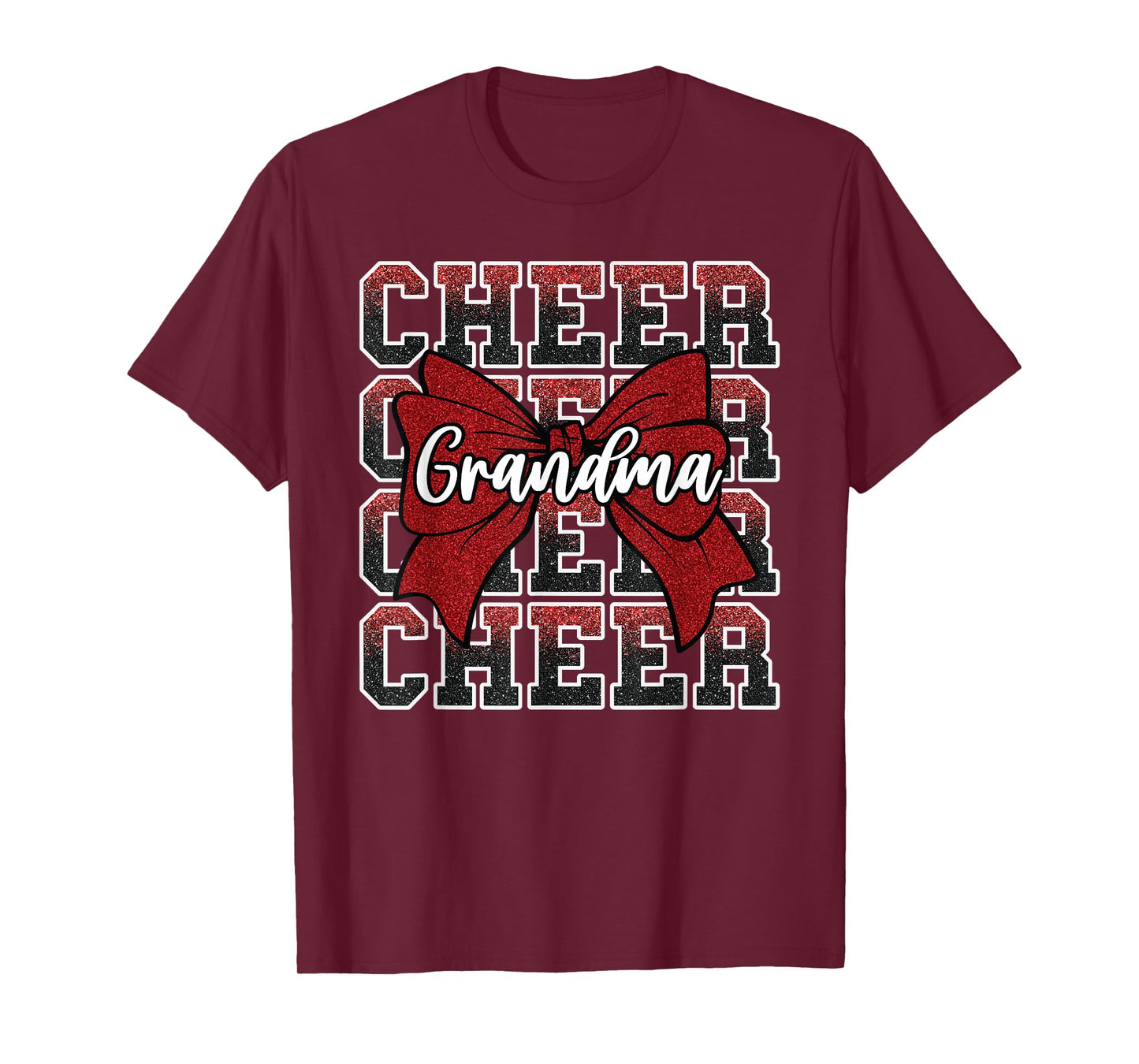 Cheer G-Ma Grandma Bow Sport Cheerleader Cheerleading Red T-Shirt