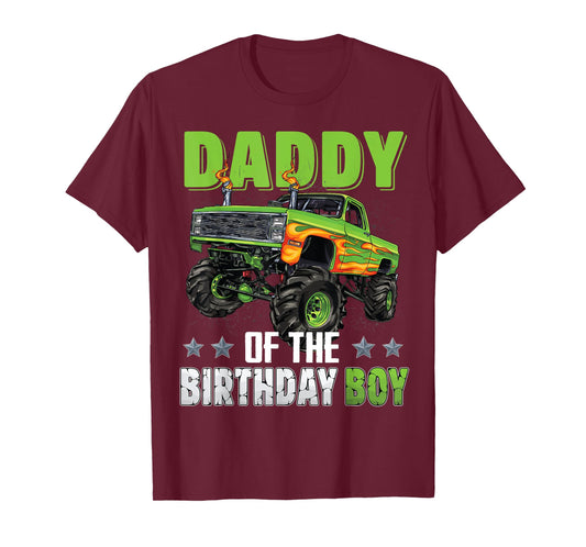 Daddy of Birthday Boy Monster Truck Car Family Matching T-Shirt