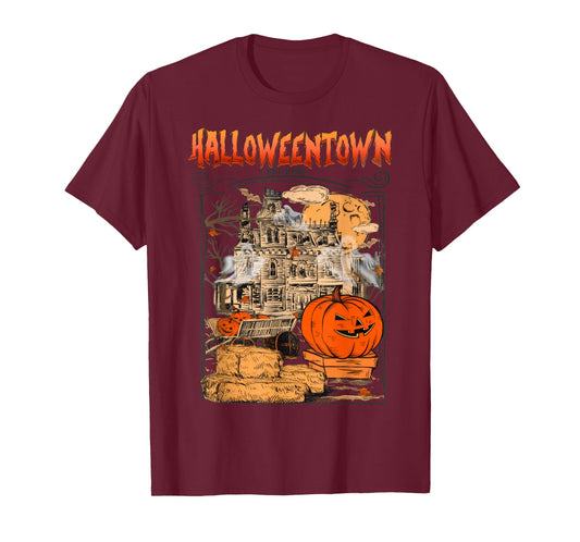 Funny Halloween Pumpkin Town Ghost Friends Family Series T-Shirt