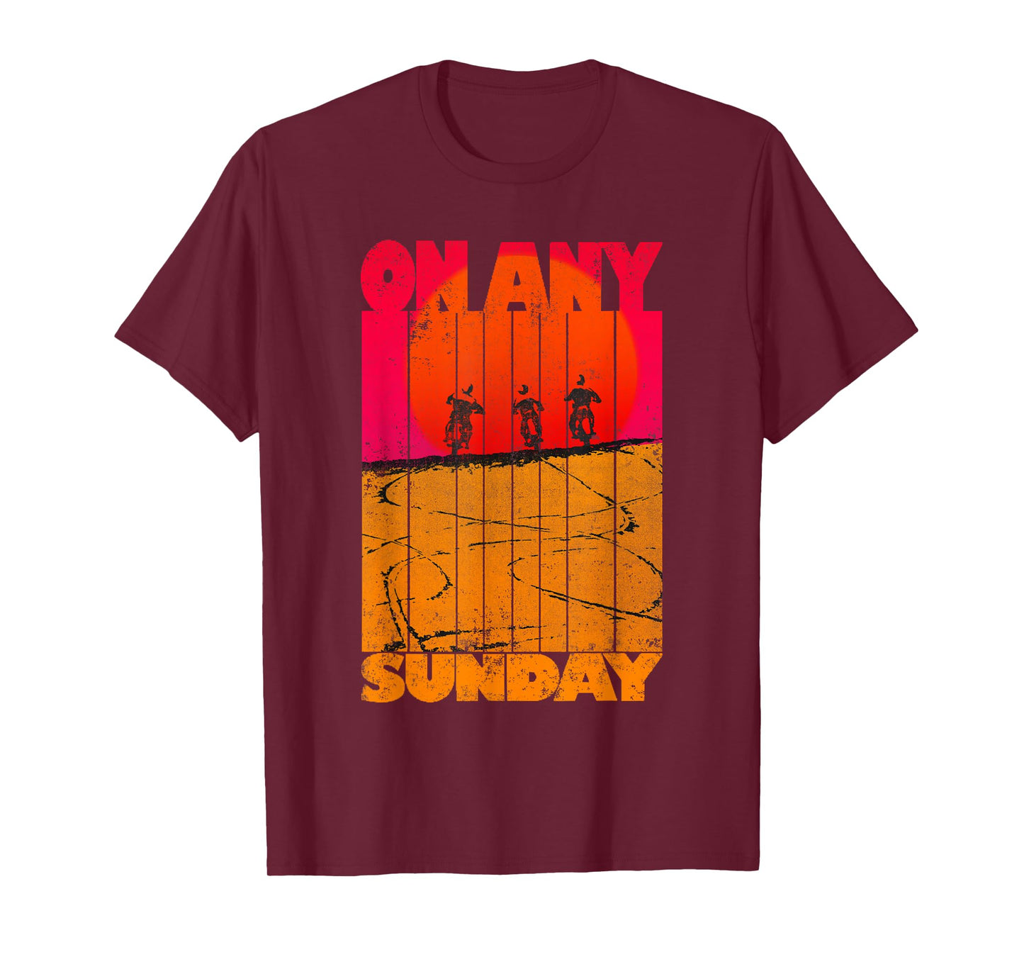 Endless Summer Vintage On Any Sunday T-Shirt - Men's Black Small Classic Fit Short Sleeve Crew Neck T-Shirt