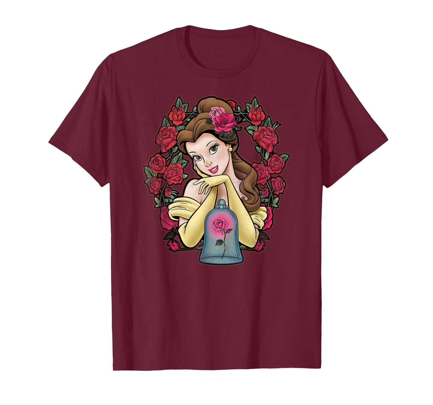 Disney Beauty And The Beast Belle Roses Graphic T-shirt T-Shirt