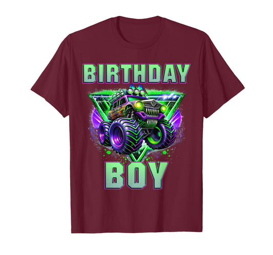 Birthday Boy Monster Truck Are My Jam Shirt Bday Party Kids T-Shirt