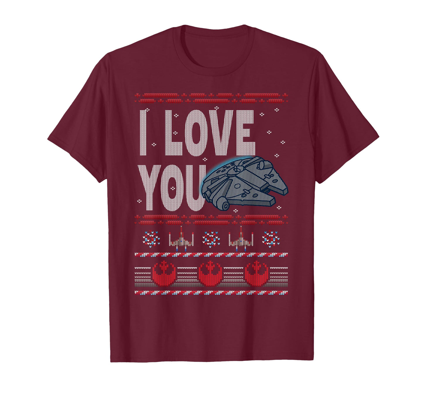 Star Wars Falcon I Love You Ugly Christmas Sweater T-Shirt T-Shirt