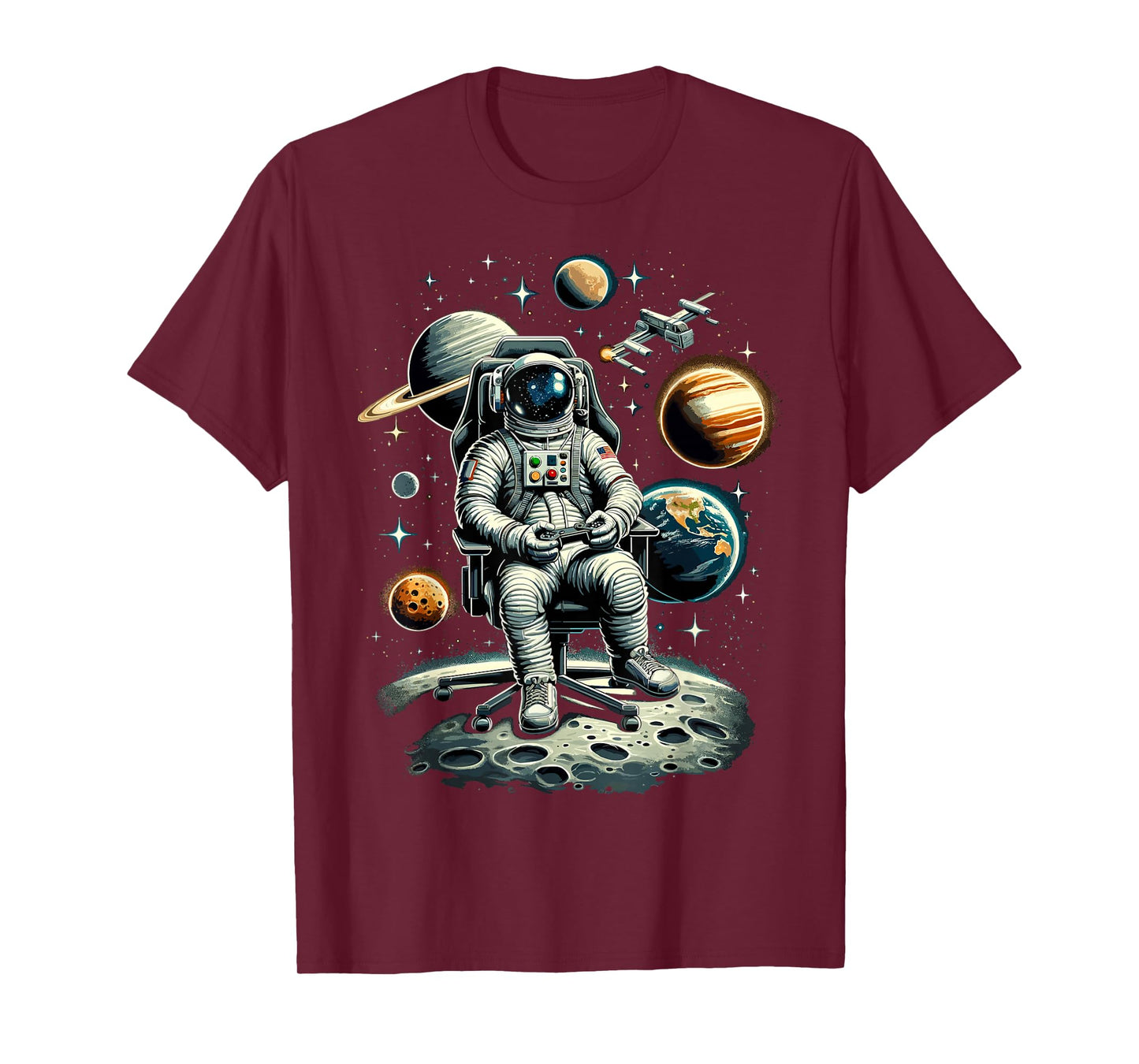 Astronaut Space Gaming System Planets Astronaut Gamer T-Shirt