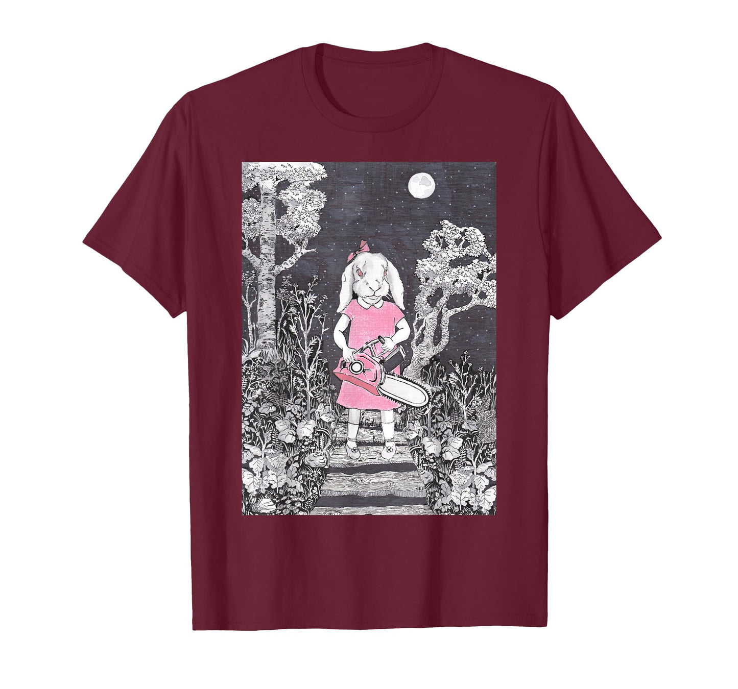 Creepy Chainsaw Bunny Goth Gothic Halloween Horror Darkness T-Shirt Small
