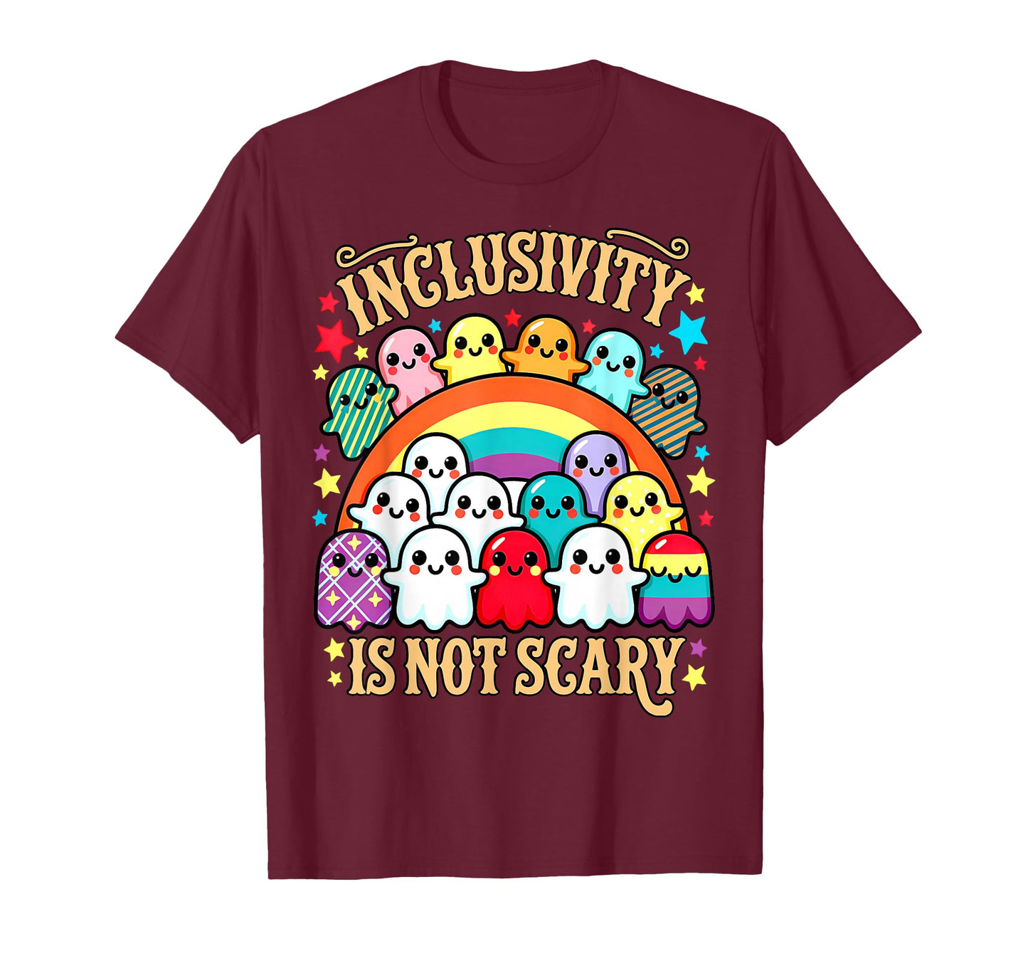 Inclusivity Is Not Scary – Cute Ghost Halloween T-Shirt