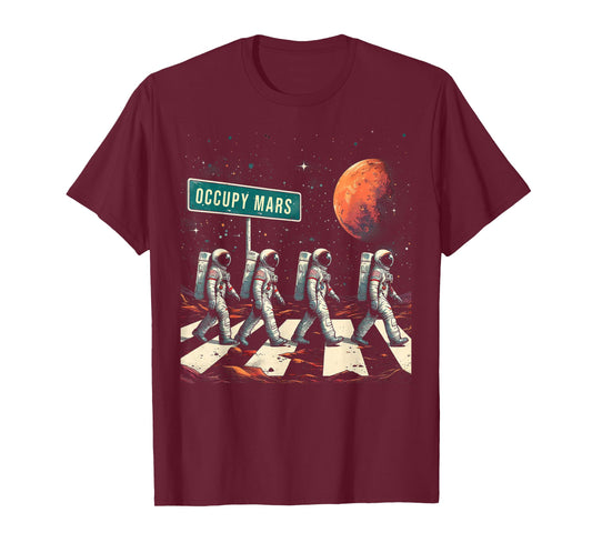 Astronauts Walking in Space Occupy Mars T-Shirt