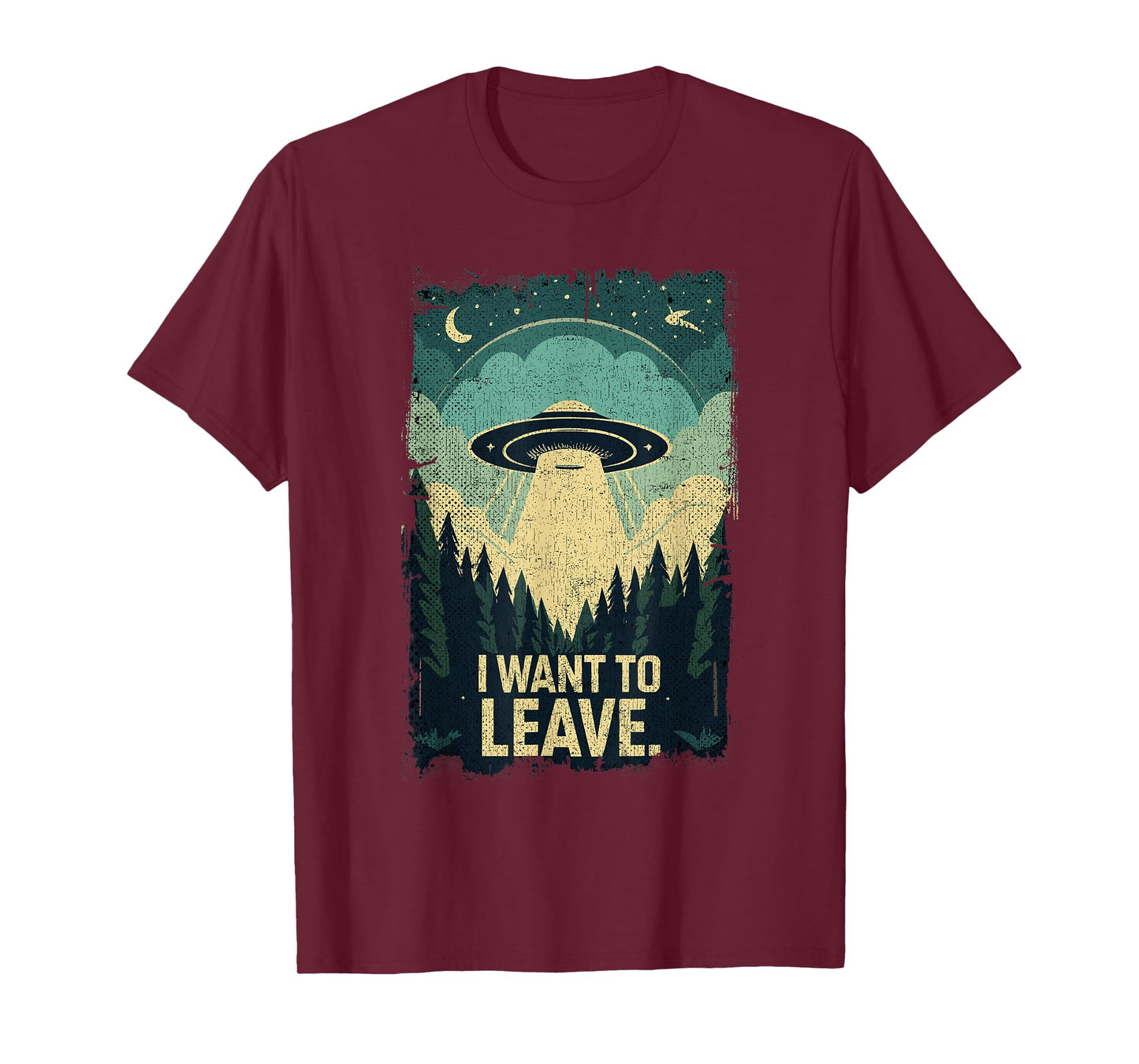 I Want To Leave Science Fiction Extraterrestrial UFO T-Shirt