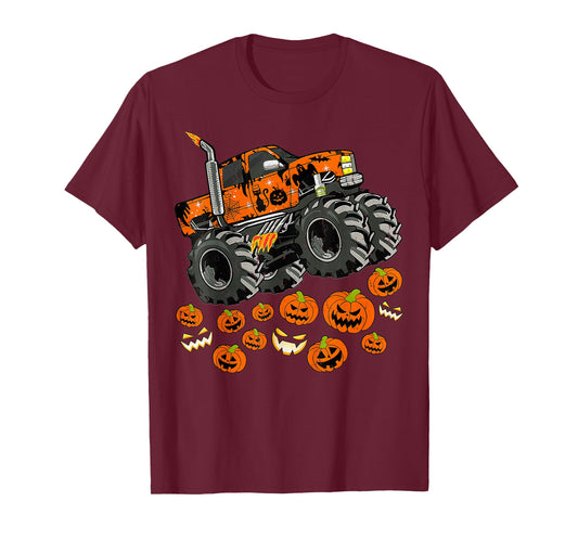 Pumpkin Monster Truck Halloween Costume T-Shirt