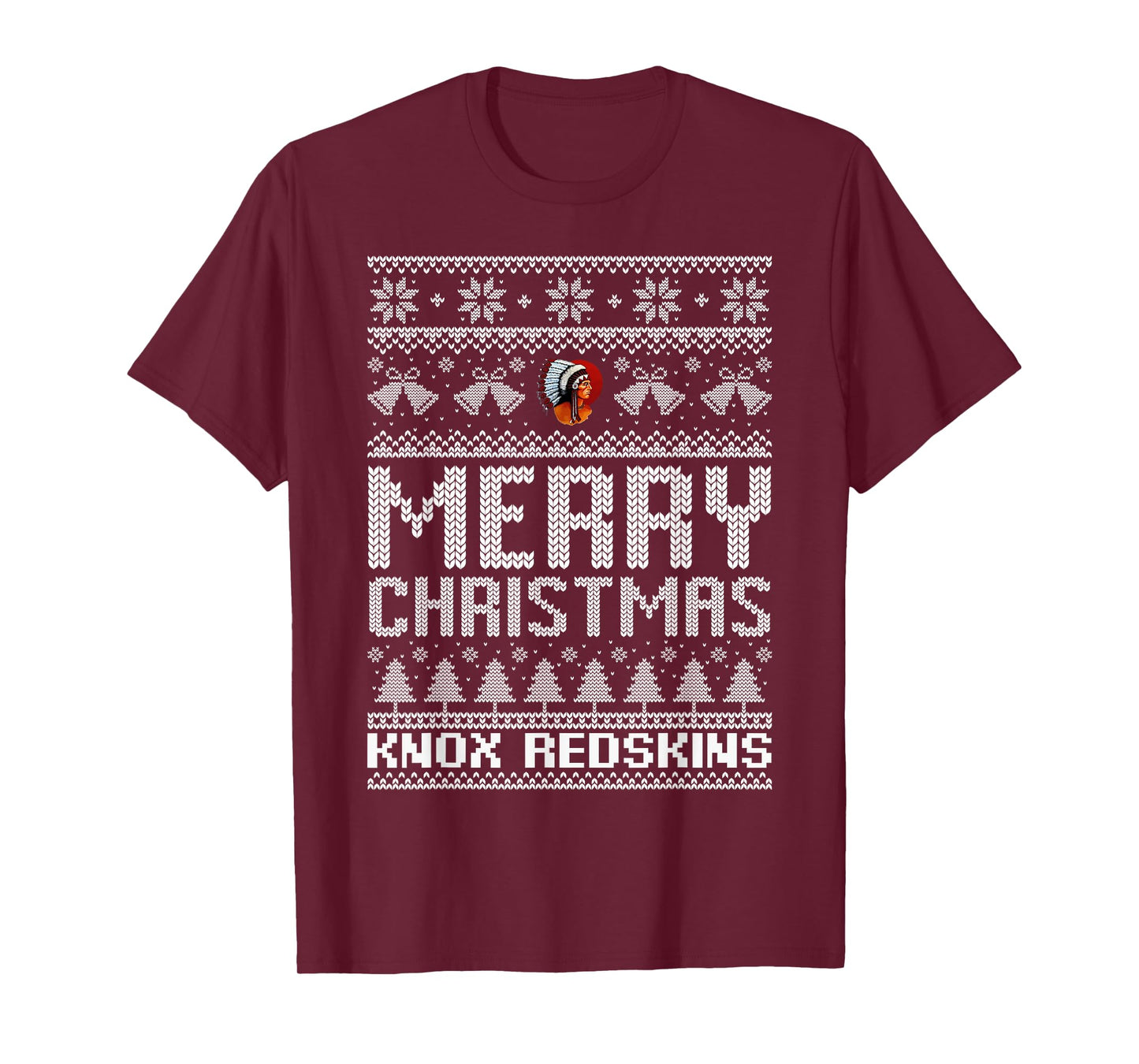 Knox Redskins Logo Merry Christmas Ugly Sweater HS T-Shirt