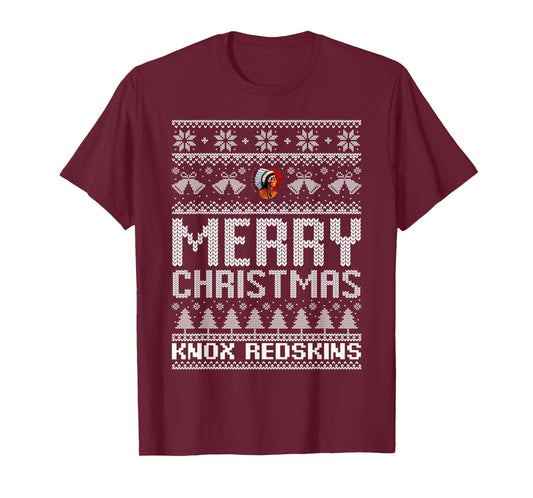 Knox Redskins Logo Merry Christmas Ugly Sweater HS T-Shirt