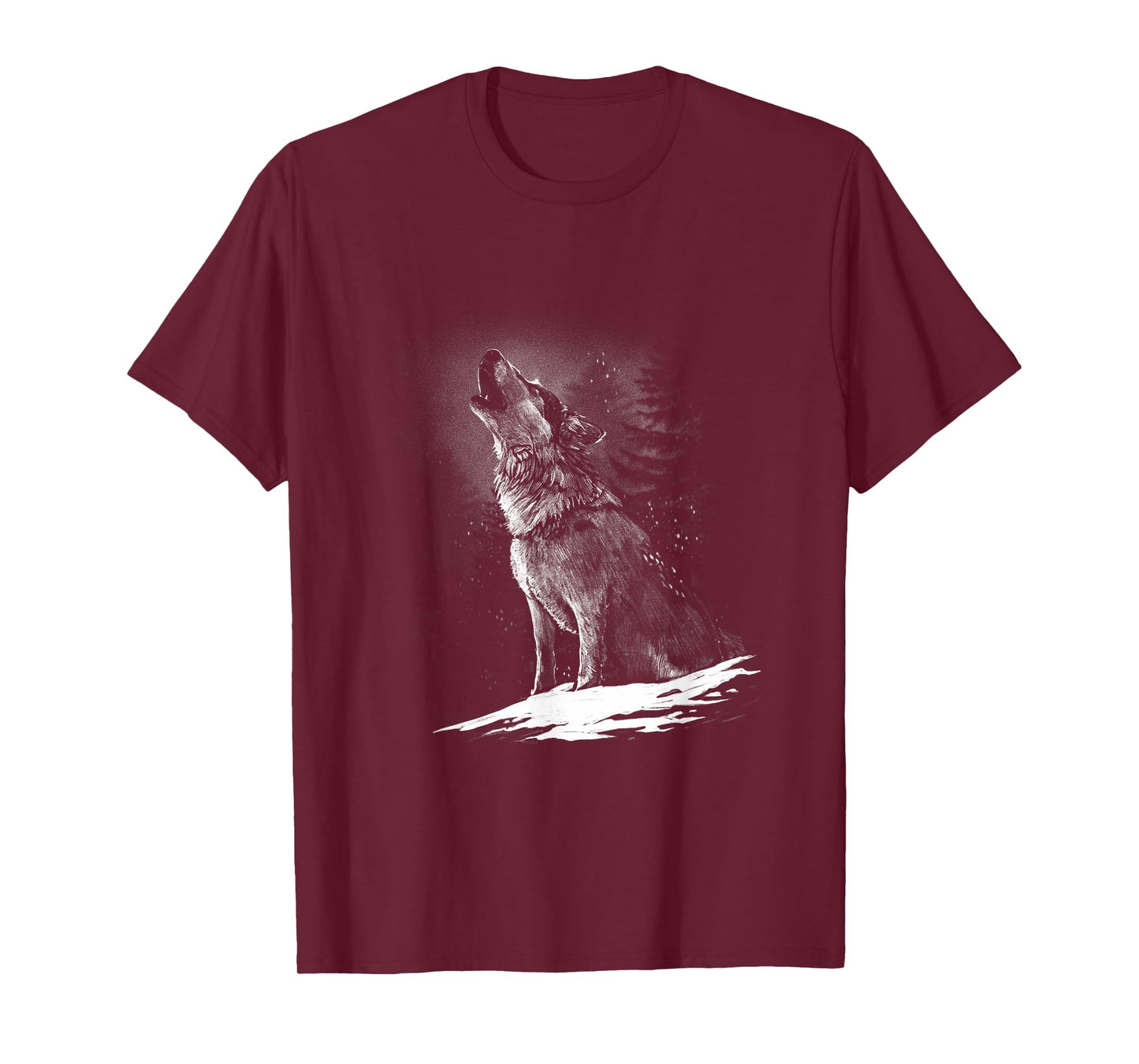 Wolf Howling at Moon Beautiful Realistic Animal Graphic T-Shirt