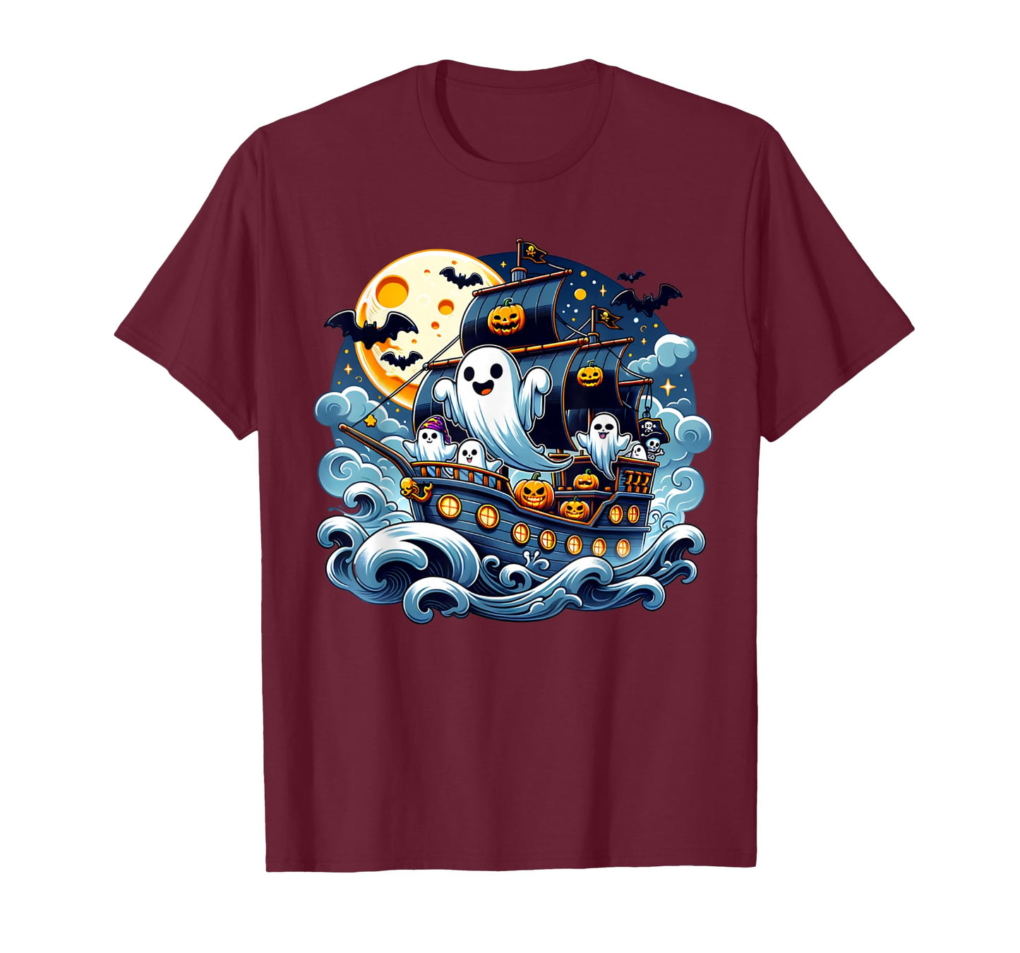 Halloween Spooky Ghost Pirate Ship Adventure Ghost Ship T-Shirt