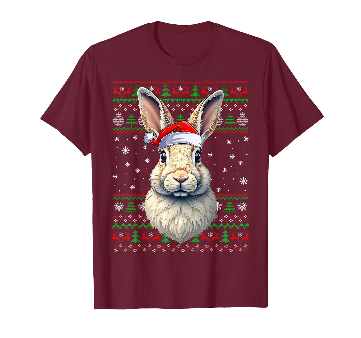 Rabbit Bunny Christmas Ugly Sweater Funny Santa Animal Xmas T-Shirt