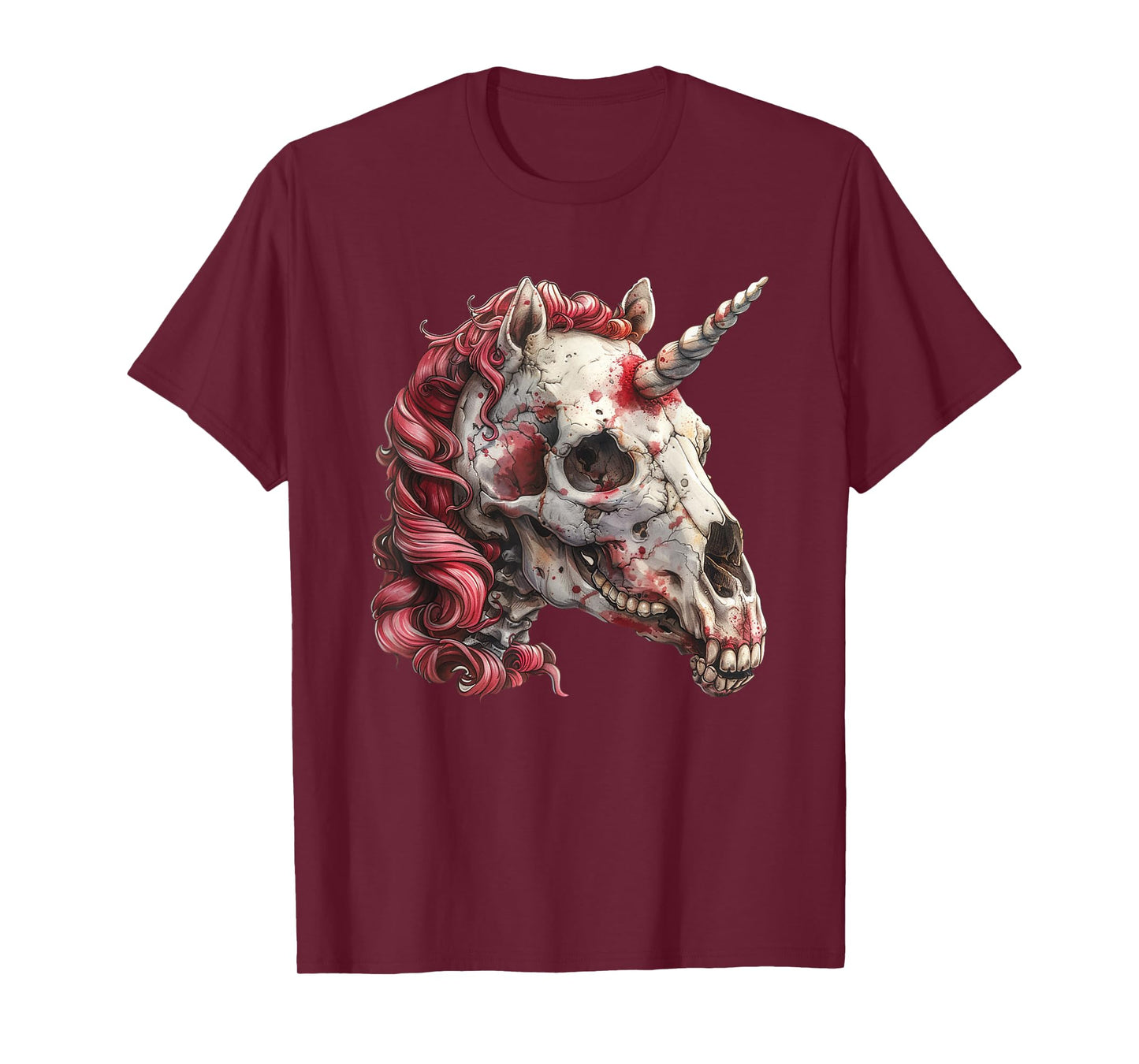 Skeleton Head Of A Unicorn - Unicorn Halloween Kawaii T-Shirt