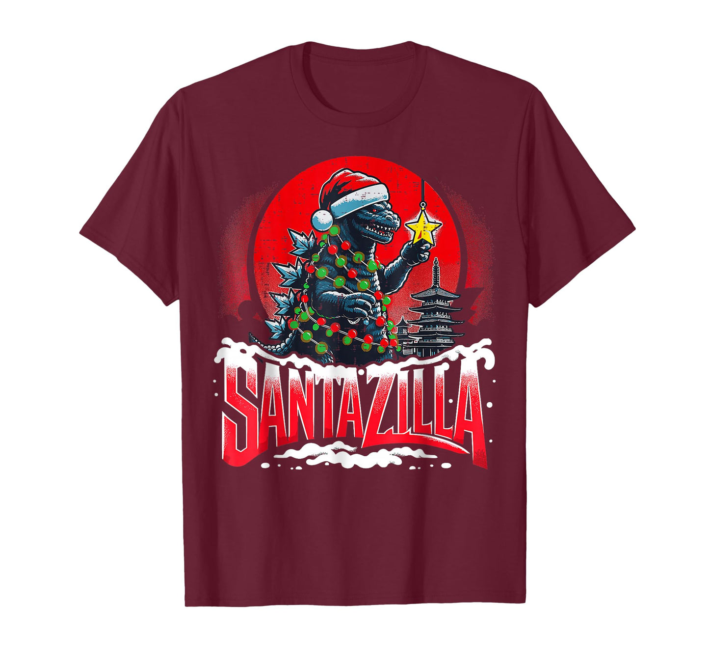 Kaiju Christmas Santazilla Japanese Monster Dinosaur Boys T-Shirt